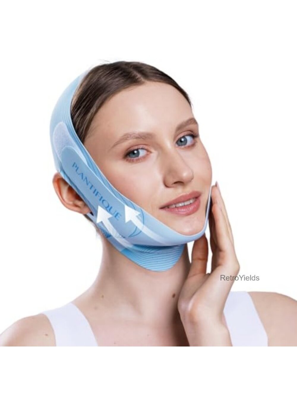 Reusable Chin Strap V Line Ice Silk Fabric Mask with Facial Ice Roller and Gua